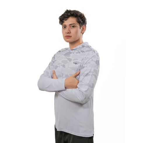 CAMISETA DE PESCA HOMBRE GRIS