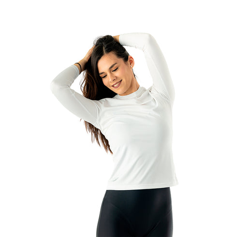 RASHGUARD COLOR SOLIDO BLANCO DAMA