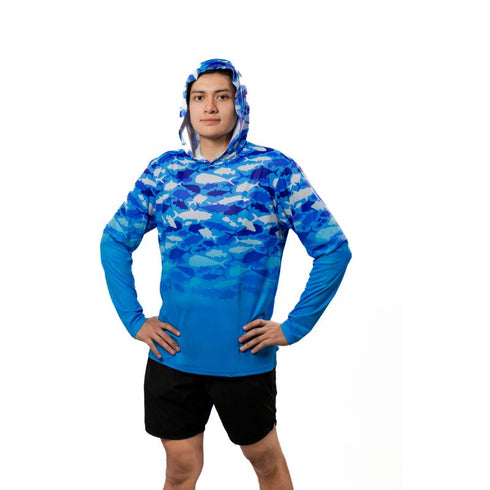 CAMISETA DE PESCA HOMBRE AZUL
