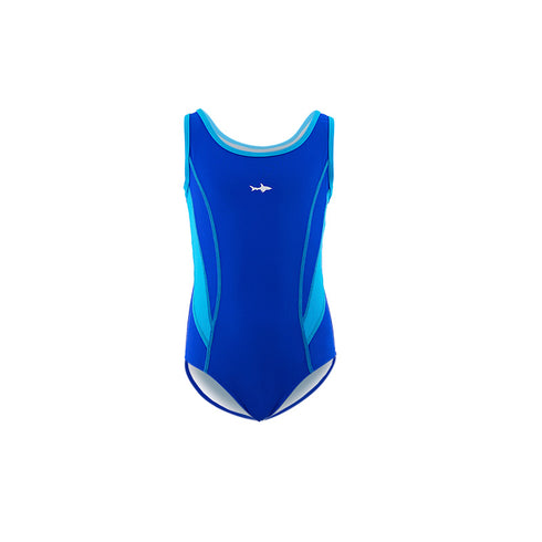 TRAJE DE BAÑO INFANTIL NIÑA OLIMPICO COMBINADO AZUL MOD. 3002